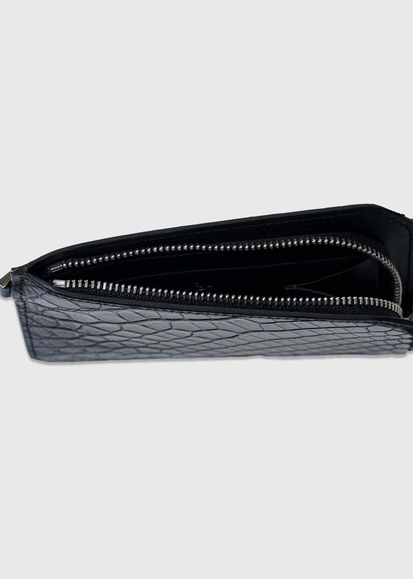 CROCODILE LEATHER MATTE BLACK FRAGMENT CASE
