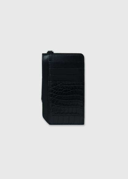 CROCODILE LEATHER MATTE BLACK FRAGMENT CASE