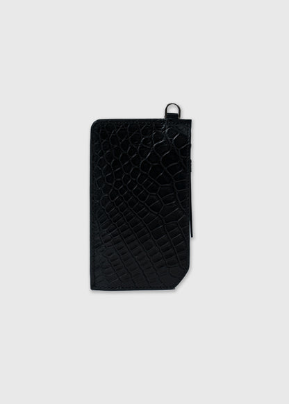 CROCODILE LEATHER MATTE BLACK FRAGMENT CASE