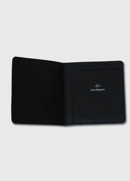 CROCODILE LEATHER MATTE BLACK SLIM MONEY CLIP